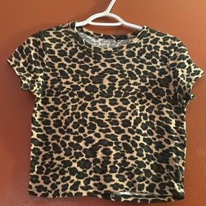 Leopard Print Crop Top shirt
